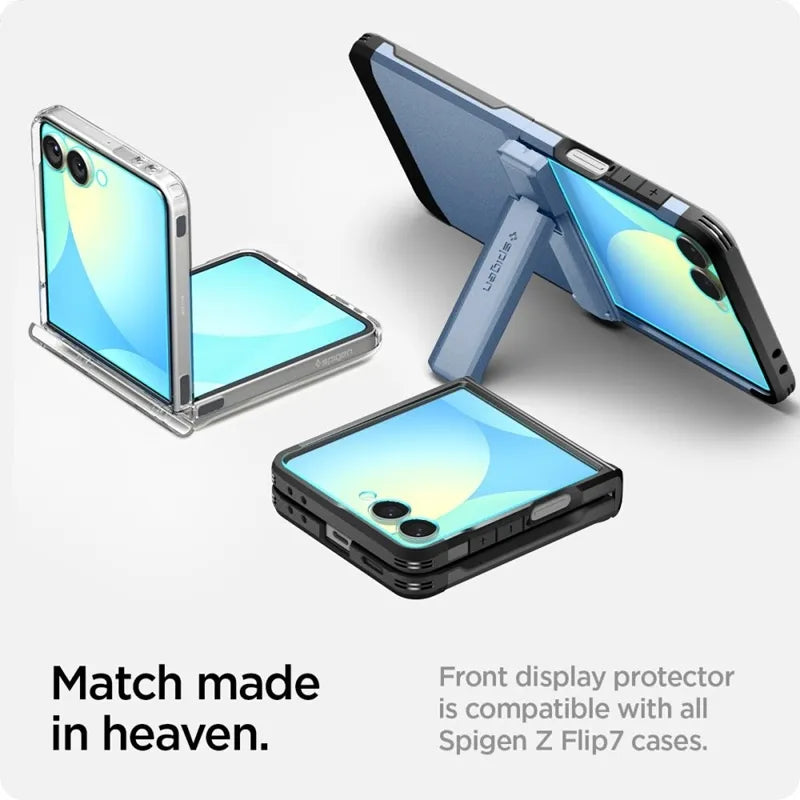 Spigen GLAS.TR EZ Fit HD 2-Paketas - grūdintas stiklas, skirtas Samsung Galaxy Z Flip 7