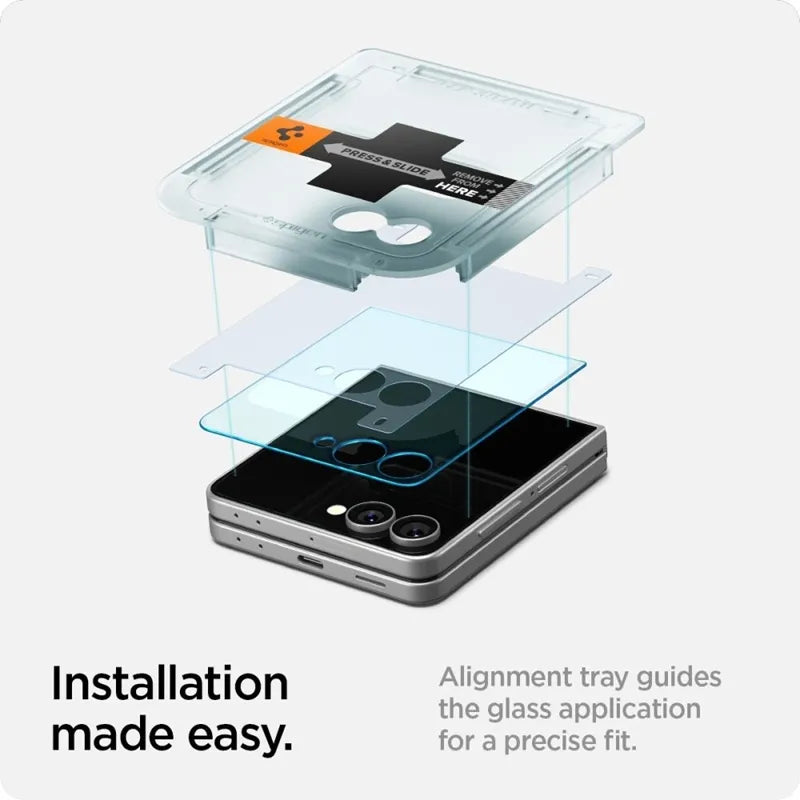 Spigen GLAS.TR EZ Fit HD – grūdintas stiklas, skirtas „Samsung Galaxy Z Flip 7“