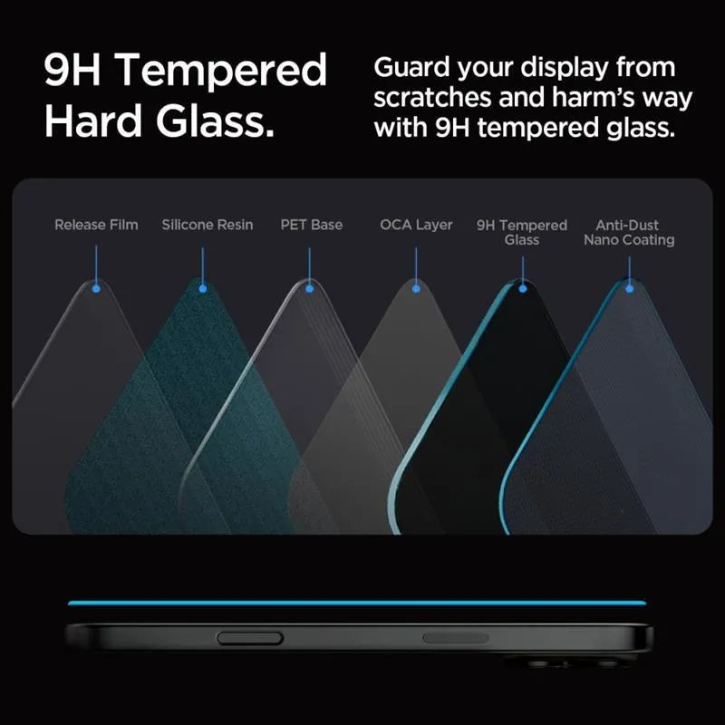 SPIGEN Glas.TR "EZ FIT" privatumo stiklas, 2 vnt., skirtas iPhone 16 Pro / 17 / 17 Pro