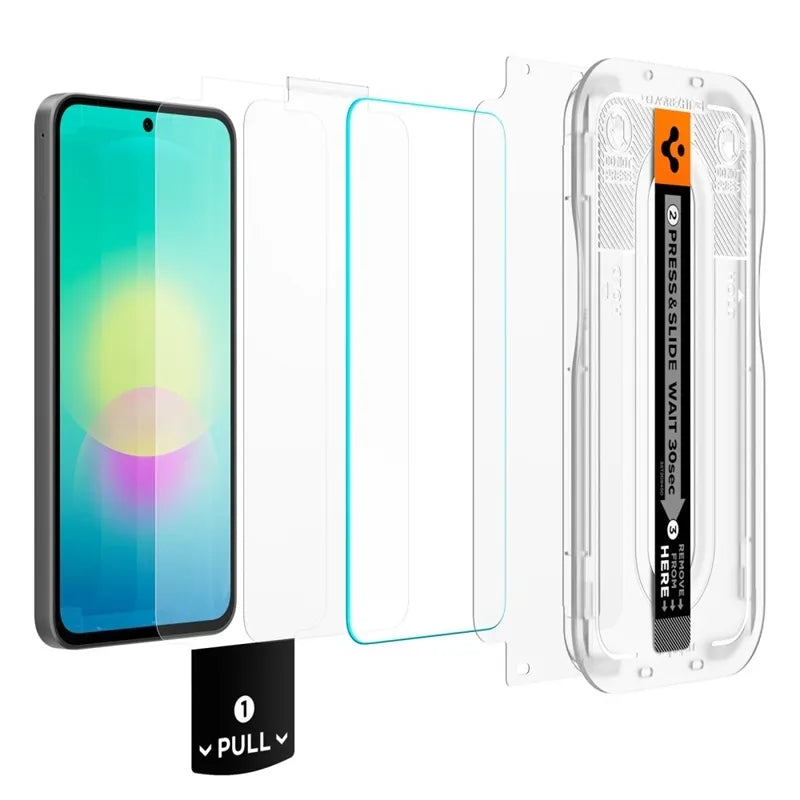Spigen GLAS.TR EZ Fit Pro 2-Pack – grūdintas stiklas, skirtas Samsung Galaxy A27 5G (2 vnt.)