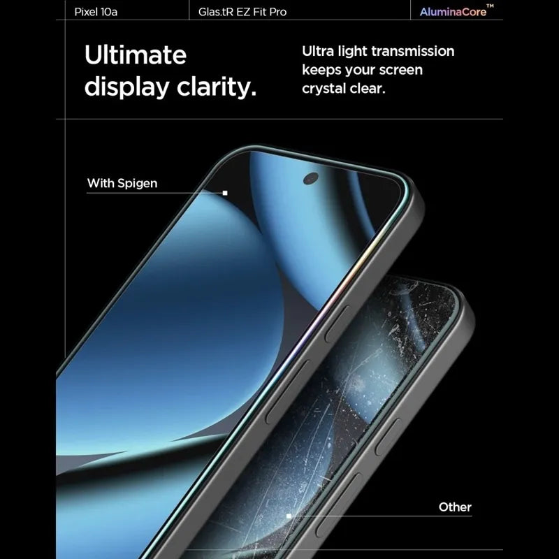 Spigen GLAS.TR EZ Fit Pro AC 2 pakuotės – grūdintas stiklas skirtas Google Pixel 10a (2 vnt.)