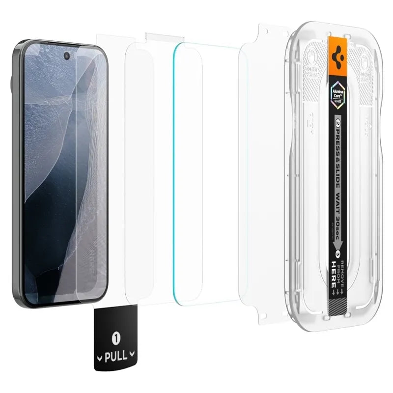 Spigen Glas.tR EZ Fit Pro AC 2 pakuotės - grūdintas stiklas, skirtas Google Pixel 11 Pro XL (2 vnt.)