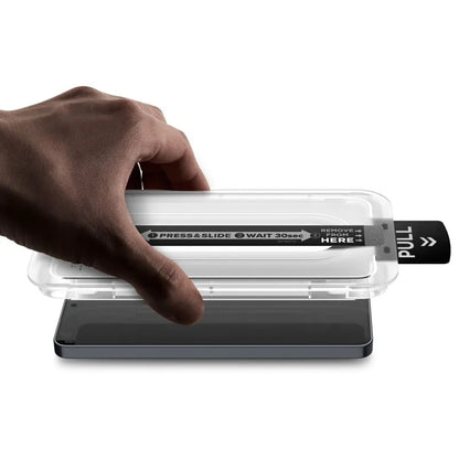 Spigen GLAS.TR EZ Fit Pro AC Anti Reflection 2-Pack – neatspindintis grūdintas stiklas, skirtas Samsung Galaxy S26 (2 vnt.)