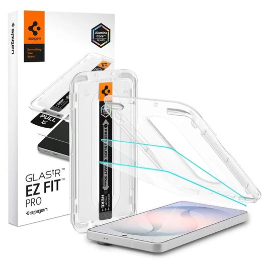 Spigen GLAS.TR EZ Fit Pro AC Anti Reflection 2-Pack – neatspindintis grūdintas stiklas, skirtas Samsung Galaxy S26 (2 vnt.)