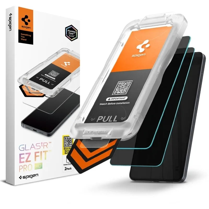 Spigen Glas.tR EZ Fit Pro AC HD Privacy 2-Pack – Grūdinto stiklo privatumo apsauga telefonui Samsung Galaxy S26+ (2 vnt.)