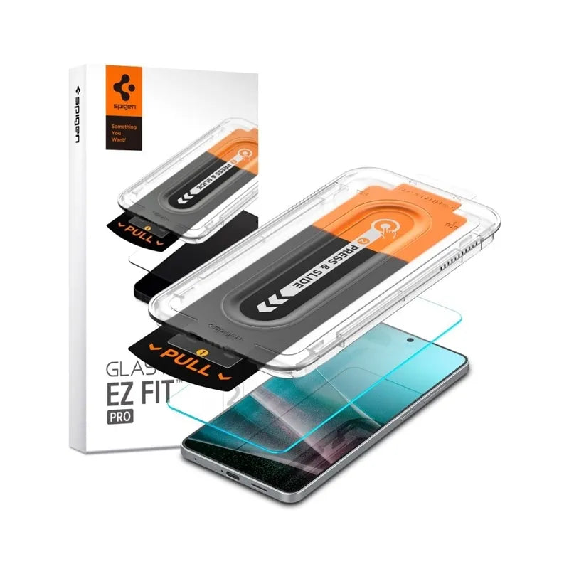 Spigen GLAS.TR EZ Fit Pro – grūdintas stiklas, skirtas „Samsung Galaxy S25 Edge“
