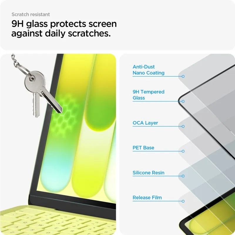 Spigen Glas.tR Slim FC – grūdintas stiklas, skirtas MacBook Neo (juodas rėmelis)