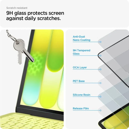 Spigen Glas.tR Slim FC – grūdintas stiklas, skirtas MacBook Neo (juodas rėmelis)