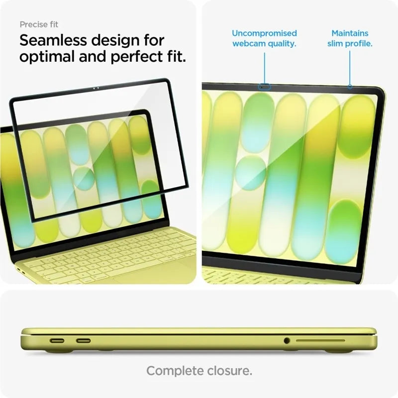 Spigen Glas.tR Slim FC – grūdintas stiklas, skirtas MacBook Neo (juodas rėmelis)