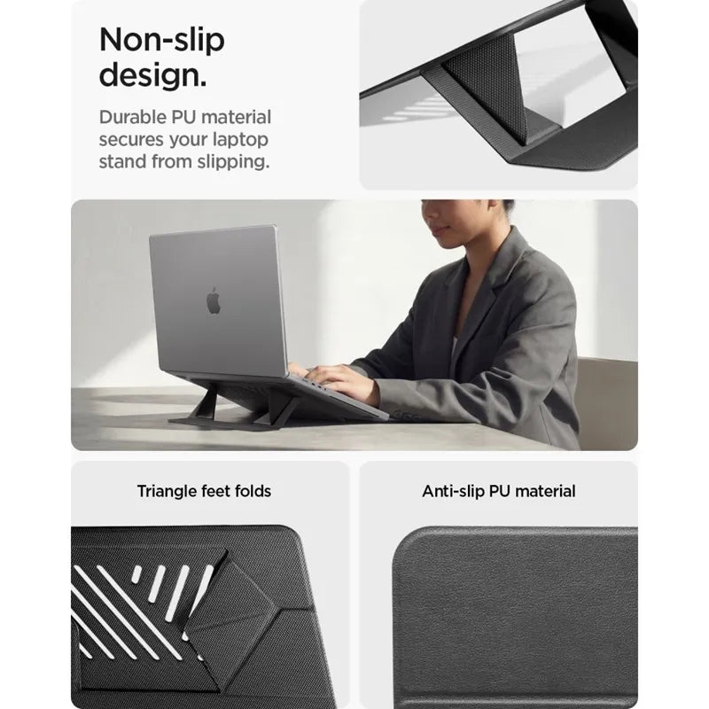 Spigen LD201-S6 Slimfold – Nešiojamojo kompiuterio / planšetinio kompiuterio stovas (pilka spalva)