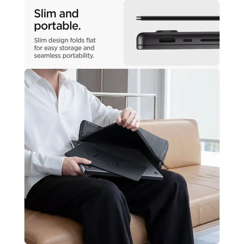 Spigen LD201-S6 Slimfold – Nešiojamojo kompiuterio / planšetinio kompiuterio stovas (pilka spalva)