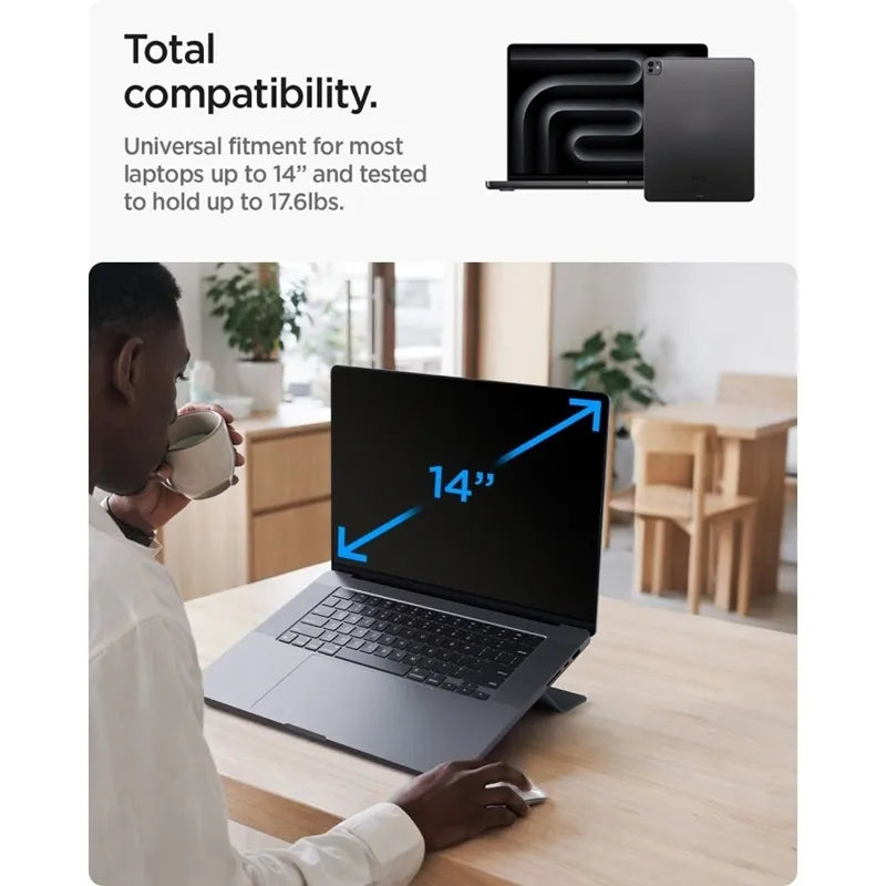 Spigen LD201-S6 Slimfold – Nešiojamojo kompiuterio / planšetinio kompiuterio stovas (pilka spalva)