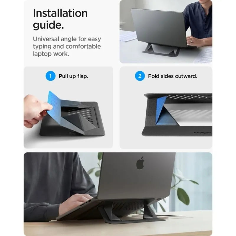 Spigen LD201-S6 Slimfold – Nešiojamojo kompiuterio / planšetinio kompiuterio stovas (pilka spalva)