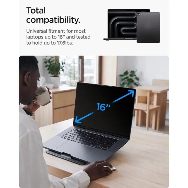 Spigen LD201-S8 Slimfold – nešiojamojo kompiuterio / planšetės stovas (kosminės pilkos spalvos)