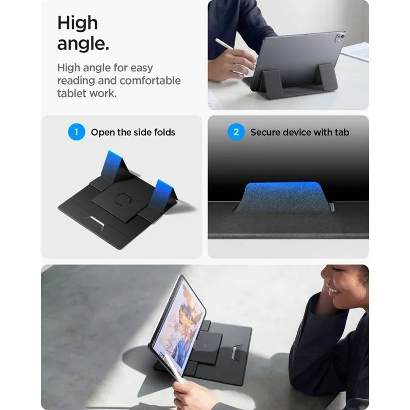 Spigen LD201-S8 Slimfold – nešiojamojo kompiuterio / planšetės stovas (kosminės pilkos spalvos)