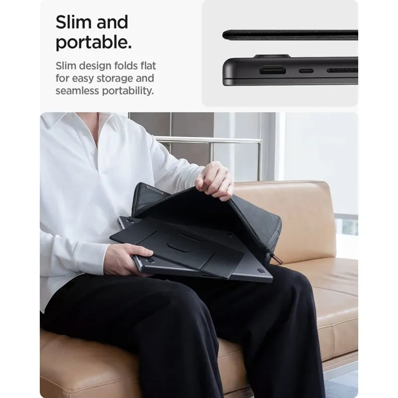 Spigen LD201-S8 Slimfold – nešiojamojo kompiuterio / planšetės stovas (kosminės pilkos spalvos)