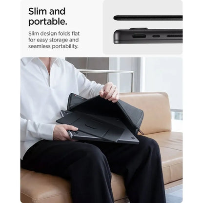 Spigen LD201-S8 Slimfold – nešiojamojo kompiuterio / planšetės stovas (kosminės pilkos spalvos)