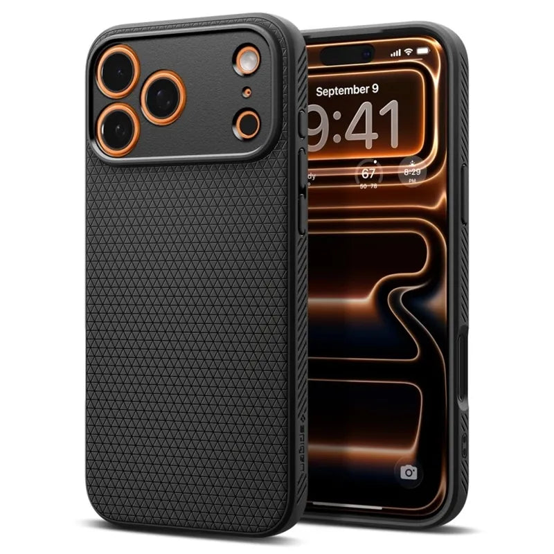 Spigen Liquid Air - Dėklas iPhone 17 Pro Max (Matinė juoda)