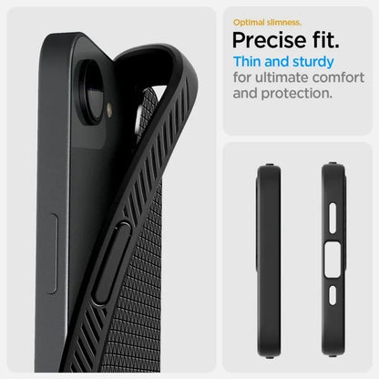 Spigen Liquid Air dėklas iPhone 17e / 16e (Matinis juodas)