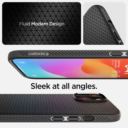 Spigen Liquid Air – dėklas skirtas iPhone 15 Plus (matinė juoda)
