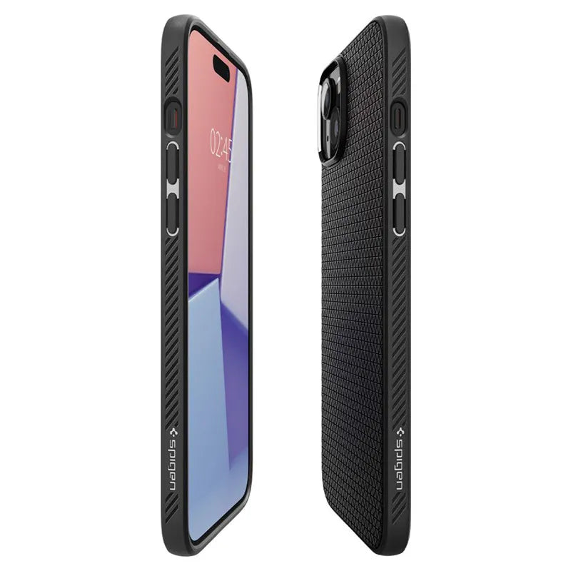 Spigen Liquid Air – dėklas skirtas iPhone 15 Plus (matinė juoda)