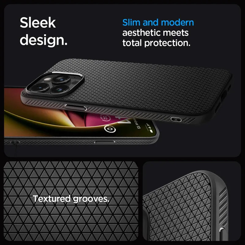 Spigen Liquid Air – dėklas, skirtas iPhone 15 Pro (matinė juoda)