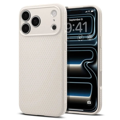 Spigen Liquid Air – dėklas, skirtas iPhone 18 Pro / 17 Pro (natūralaus titano spalvos)