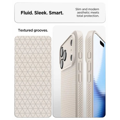 Spigen Liquid Air – dėklas, skirtas iPhone 18 Pro / 17 Pro (natūralaus titano spalvos)