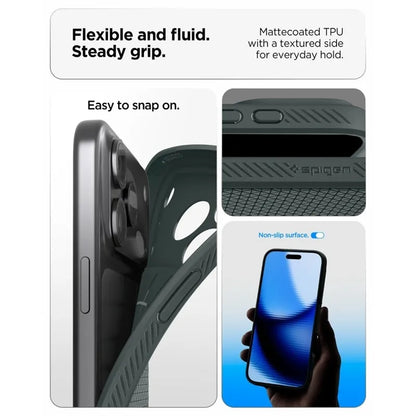 Spigen Liquid Air – dėklas, skirtas iPhone 18 Pro Max / 17 Pro Max (Abyss Green)