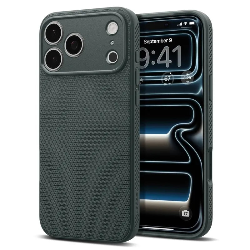 Spigen Liquid Air – dėklas, skirtas iPhone 18 Pro Max / 17 Pro Max (Abyss Green)