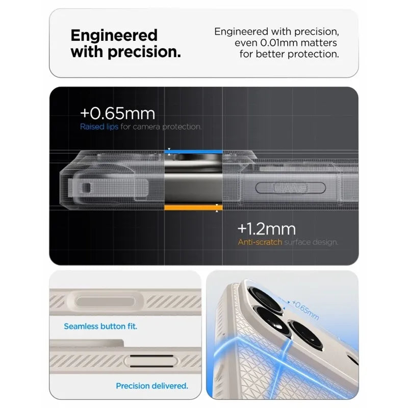 Spigen Liquid Air – dėklas, skirtas iPhone 18 Pro Max / 17 Pro Max (Natural Titanium)