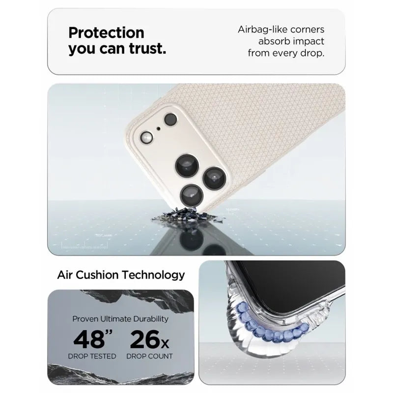 Spigen Liquid Air – dėklas, skirtas iPhone 18 Pro Max / 17 Pro Max (Natural Titanium)
