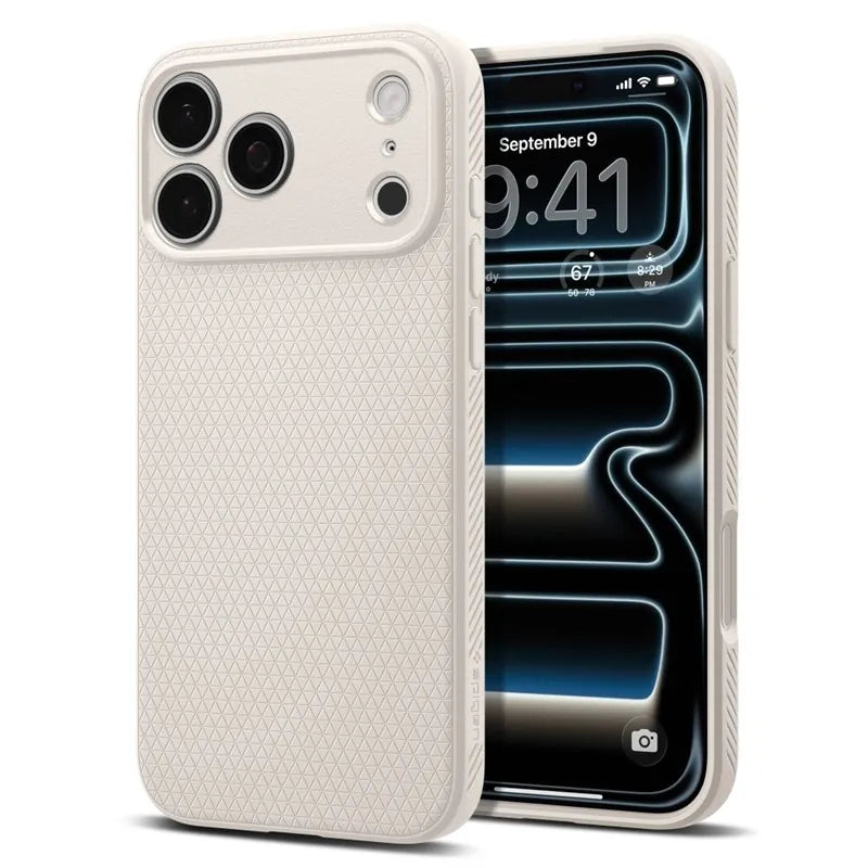 Spigen Liquid Air – dėklas, skirtas iPhone 18 Pro Max / 17 Pro Max (Natural Titanium)