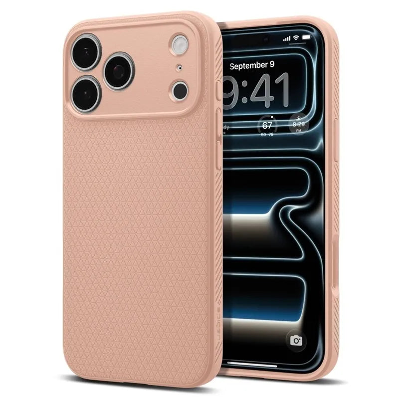 Spigen Liquid Air – dėklas, skirtas iPhone 18 Pro Max / 17 Pro Max (rožinio titano spalvos)