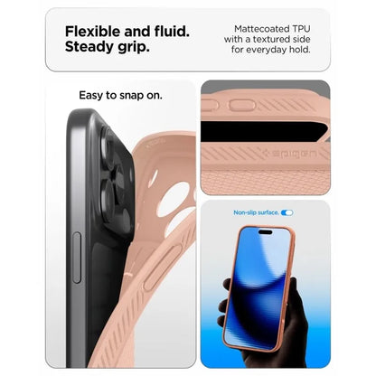 Spigen Liquid Air – dėklas, skirtas iPhone 18 Pro Max / 17 Pro Max (rožinio titano spalvos)