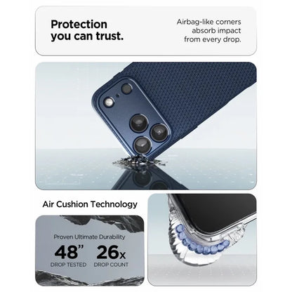 Spigen Liquid Air – dėklas, skirtas iPhone 18 Pro Max / 17 Pro Max (tamsiai mėlynas)