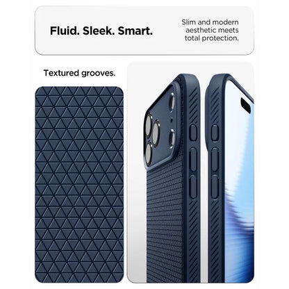 Spigen Liquid Air – dėklas, skirtas iPhone 18 Pro Max / 17 Pro Max (tamsiai mėlynas)