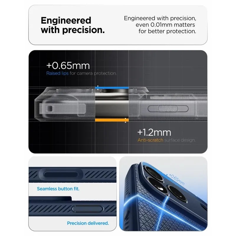 Spigen Liquid Air – dėklas, skirtas iPhone 18 Pro Max / 17 Pro Max (tamsiai mėlynas)