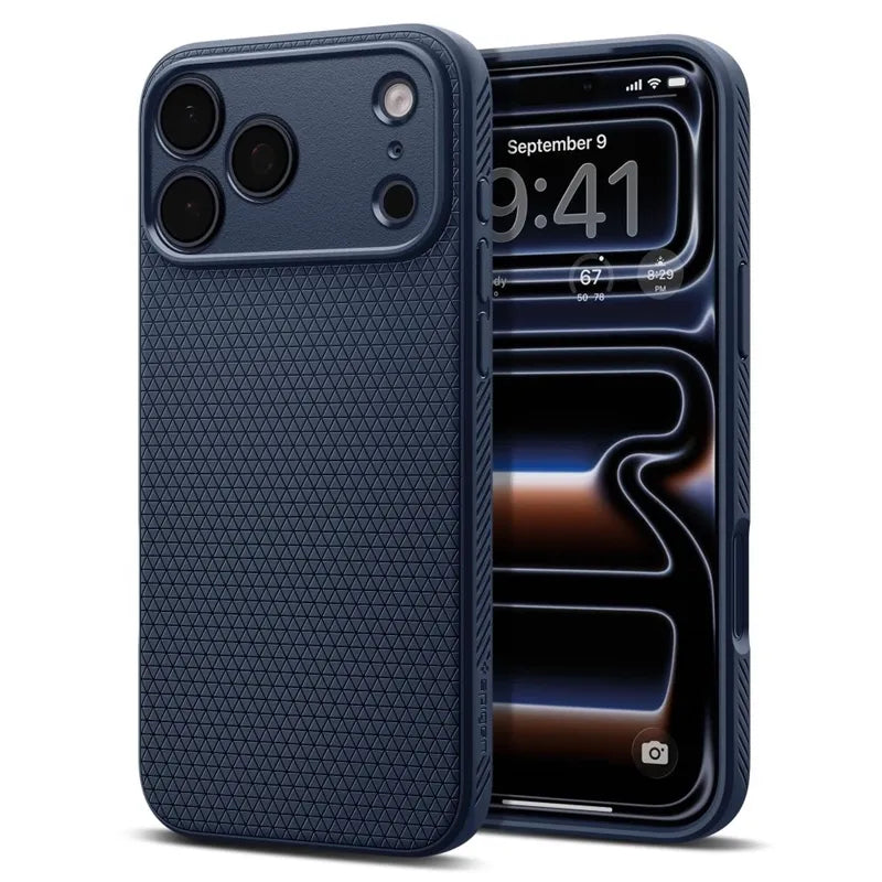 Spigen Liquid Air – dėklas, skirtas iPhone 18 Pro Max / 17 Pro Max (tamsiai mėlynas)