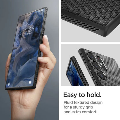 Spigen Liquid Air – dėklas, skirtas „Samsung Galaxy S23 Ultra“ (matinė juoda)