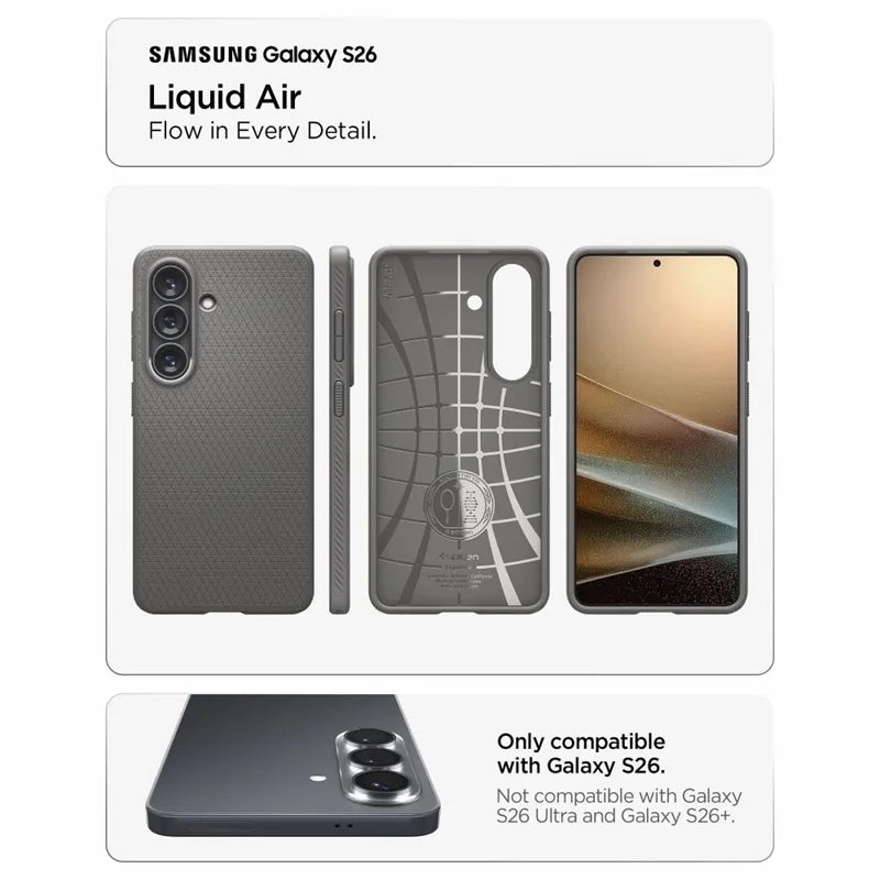 Spigen Liquid Air – dėklas, skirtas Samsung Galaxy S26 (marmuro pilkumo)
