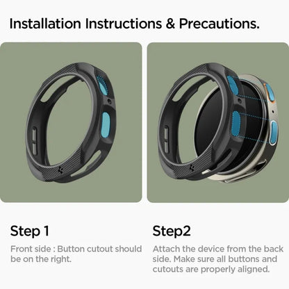 Spigen Liquid Air – Dėklas, skirtas Samsung Galaxy Watch 8 40 mm (Matinė juoda)