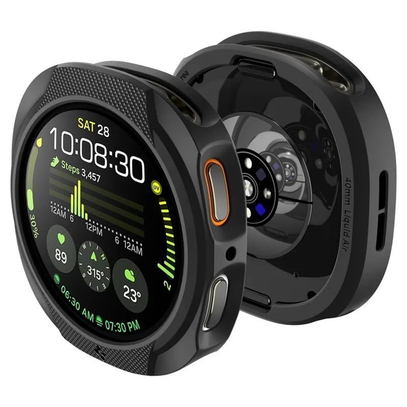 Spigen Liquid Air – Dėklas, skirtas Samsung Galaxy Watch 8 40 mm (Matinė juoda)