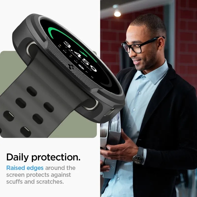 Spigen Liquid Air – Dėklas, skirtas Samsung Galaxy Watch 8 44 mm (Matinė juoda)
