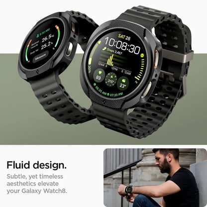 Spigen Liquid Air – Dėklas, skirtas Samsung Galaxy Watch 8 44 mm (Matinė juoda)