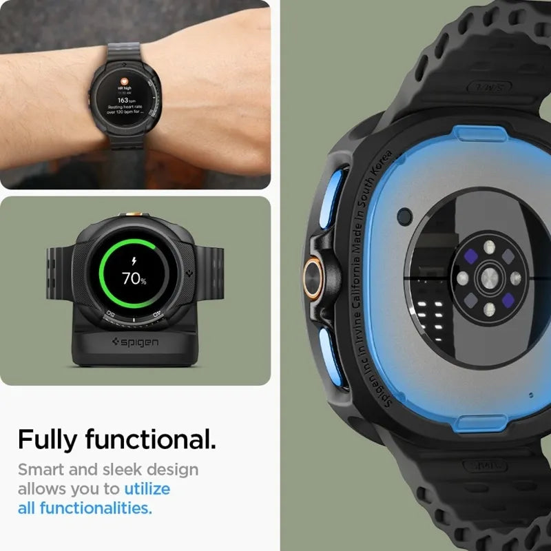 Spigen Liquid Air - Dėklas, skirtas Samsung Galaxy Watch 8 Classic 46 mm (Matinė juoda)
