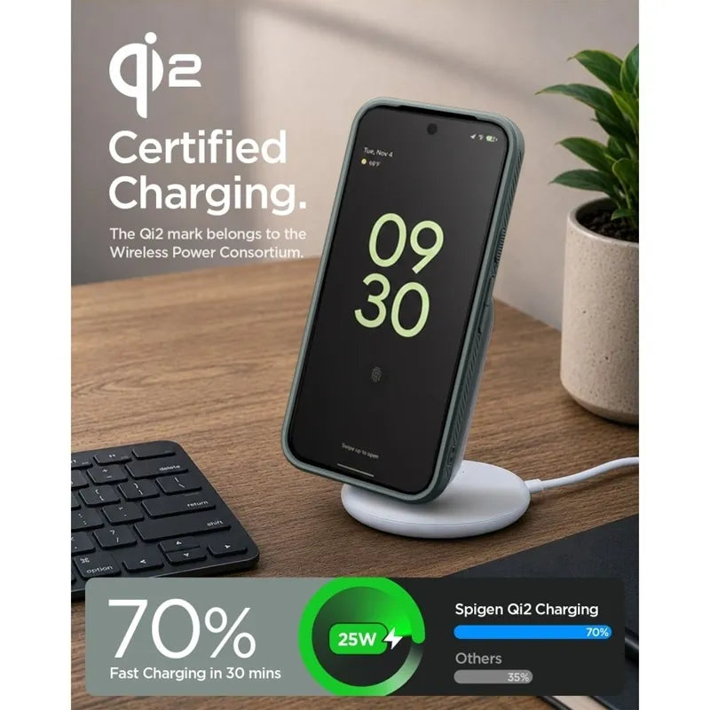 Spigen Liquid Air Mag MagSafe – dėklas Google Pixel 11 Pro (Abyss Green)