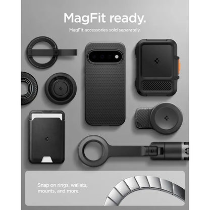 Spigen Liquid Air Mag MagSafe – dėklas Google Pixel 11 telefonui (matinis juodas)