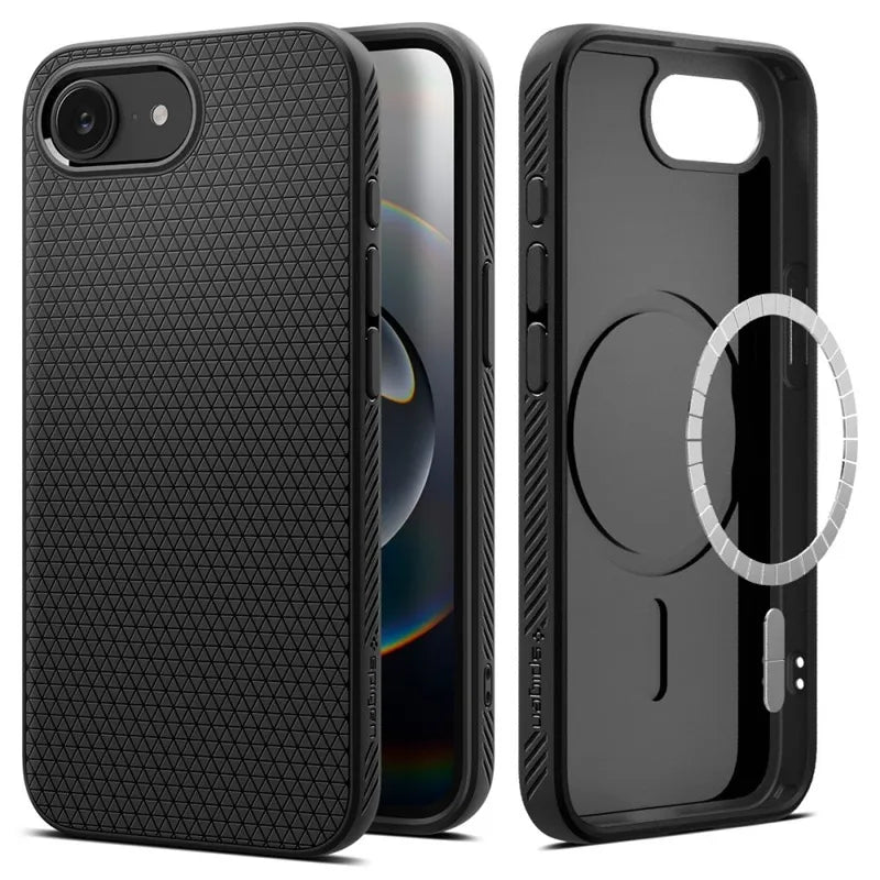 Spigen Liquid Air Mag MagSafe - Dėklas iPhone 17e / 16e (Matinis juodas)