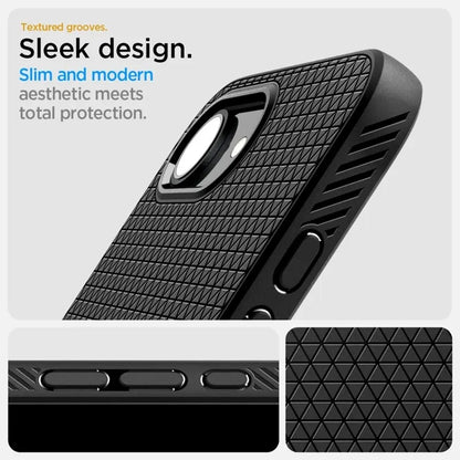 Spigen Liquid Air Mag MagSafe - Dėklas iPhone 17e / 16e (Matinis juodas)